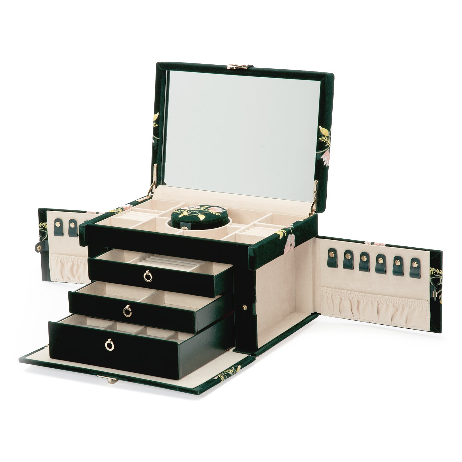 Zoe Large Jewellery Box (Forest Green)