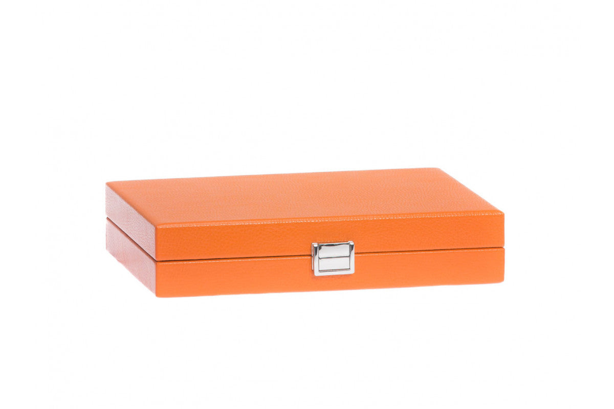 Orange Buffalo Leather - High end Backgammon