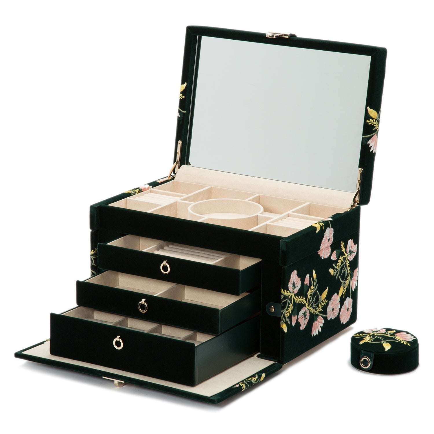 Zoe Large Jewellery Box (Forest Green)